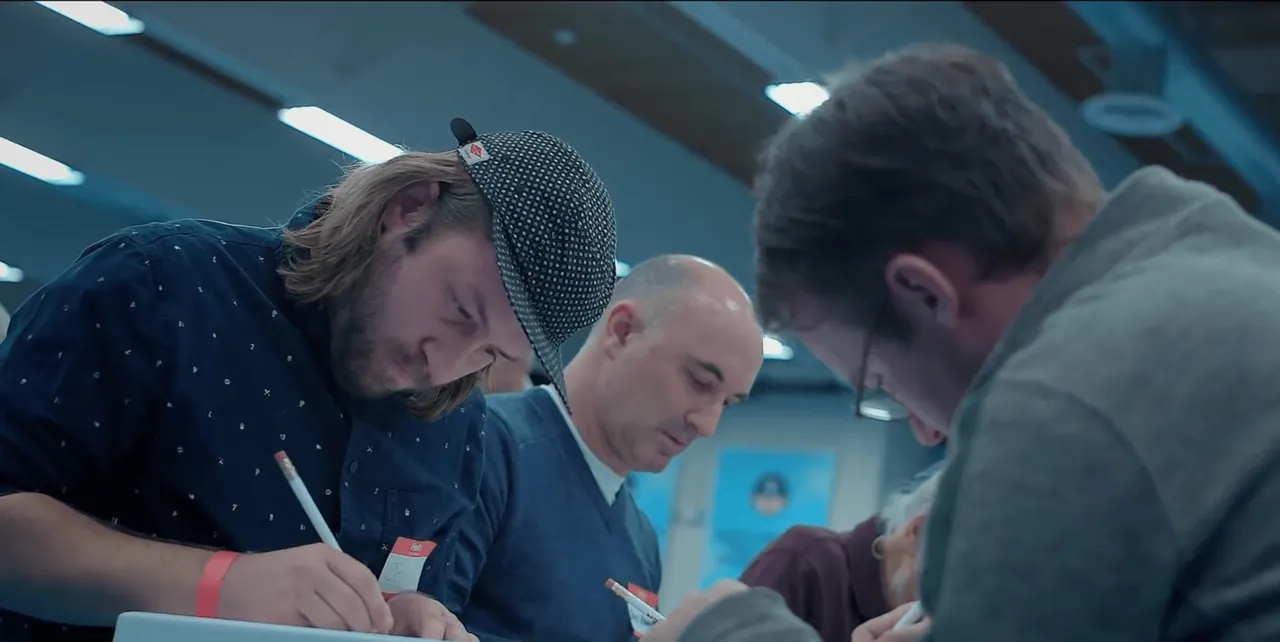 Competitors solving at the KenKen International Championship