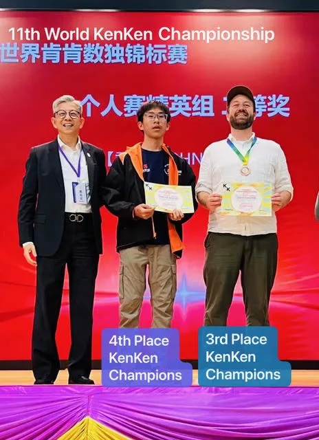 Third and fourth place finishers on stage